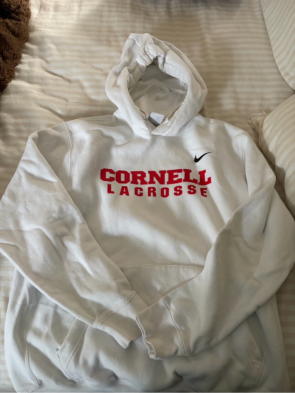 Nike White Hoodie Cornell Lacrosse